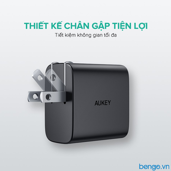 Cốc sạc Aukey 2 cổng 65W GaN PA-B3-PAB3BK.-4