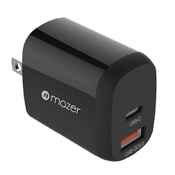 Cốc sạc 2 cổng Mazer 20W SuperMINI US Foldable Wall Charger-MGAN20USV2BK-4