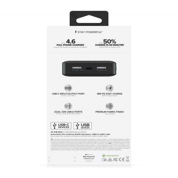 Pin sạc dự phòng Mophie 20.000 mAh Type-C PD Powerstation-840056127609-6