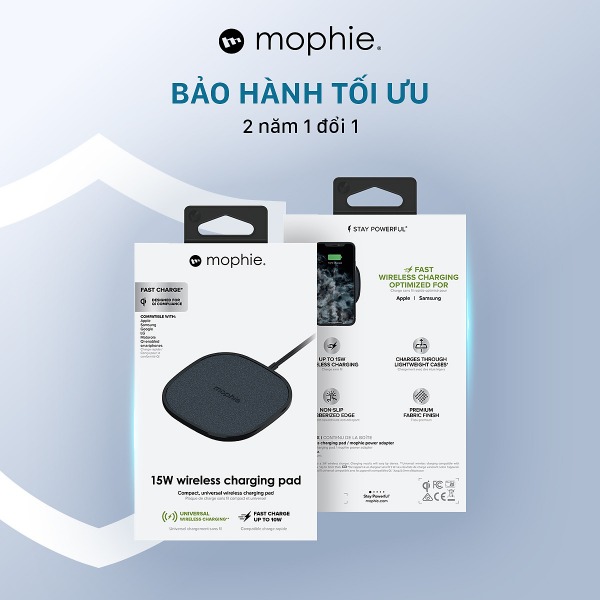 Đế sạc không dây Mophie 15W-401305902-7
