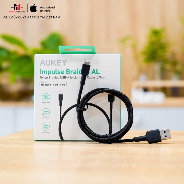 Cáp USB-A to Lightning Aukey 0.9m MFi CB-BAL7-CB-BAL7-BK-4