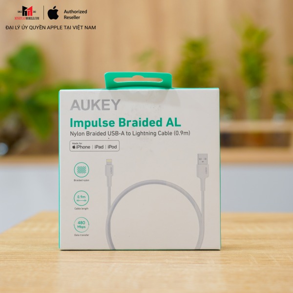 Cáp USB-A to Lightning Aukey 0.9m MFi CB-BAL7-CB-BAL7-BK-7