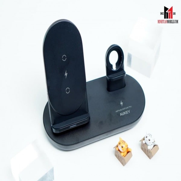 Đế sạc không dây Aukey 3in1 Qi 10W LCA3BK-LC-A3-BK-3