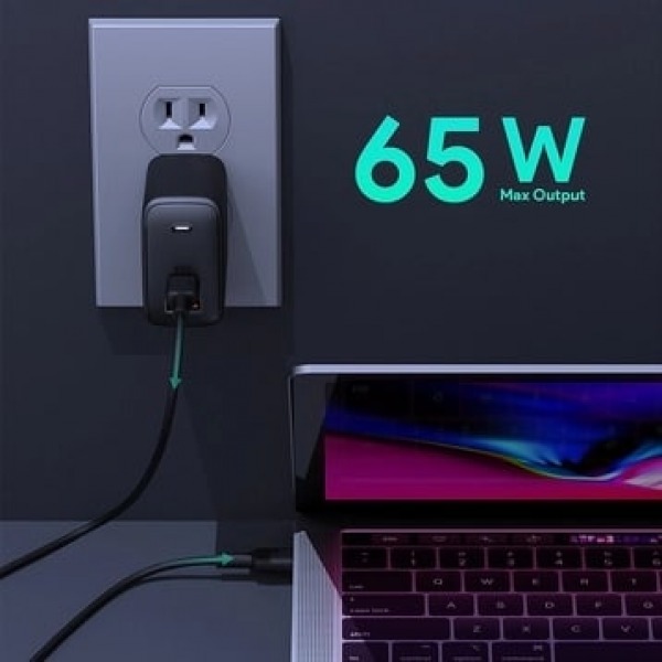 Cốc sạc Aukey 2 cổng 65W GaN PA-B3-PAB3BK.-6