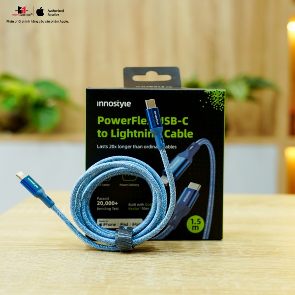 Cáp Type C to Lightning Innostyle Powerflex MFi 1.5M 20 30 60W-ICL150ALBLU-3