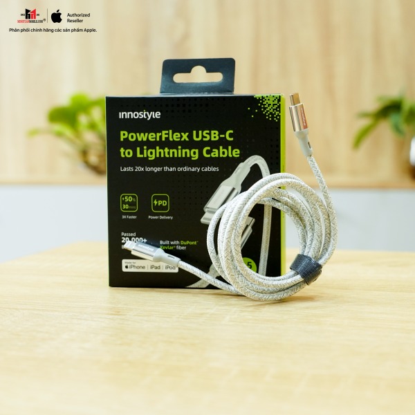 Cáp Type C to Lightning Innostyle Powerflex MFi 1.5M 20 30 60W-ICL150ALBLU-2