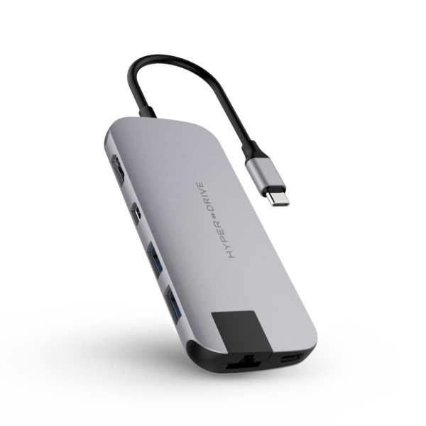 Hub chuyển đổi HyperDrive 8 in 1 Type-C Slim HD247B-HD247BSILVER-3