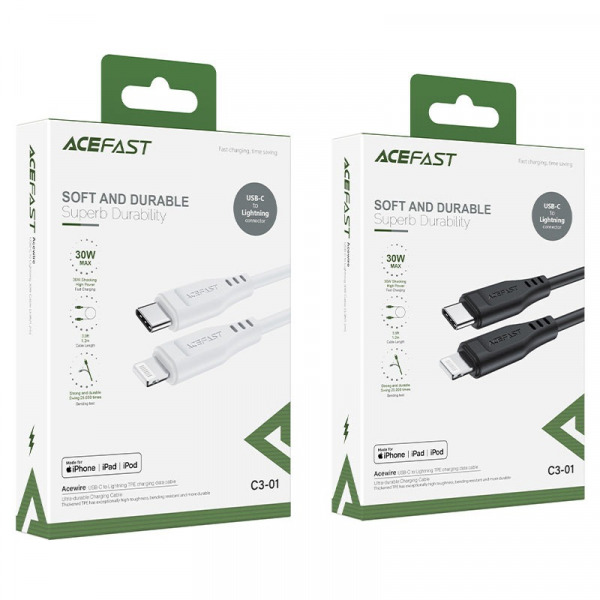 Cáp Type-C to Lightning ACEFAST MFi 1.2M C301-C301WH-9