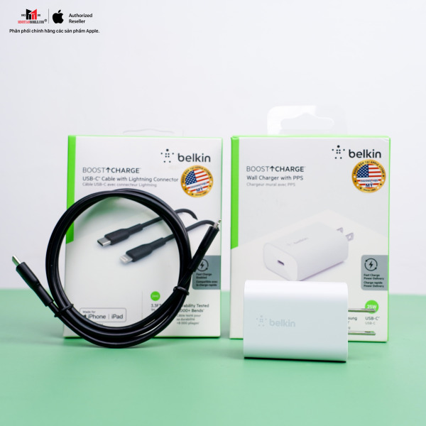 Cáp Type-C to Lightning Belkin 30W vỏ nhựa 1M-CAA003BT1MBK-12