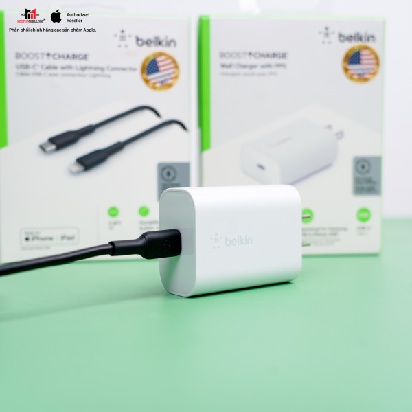 Cáp Type-C to Lightning Belkin 30W vỏ nhựa 1M-CAA003BT1MBK-13