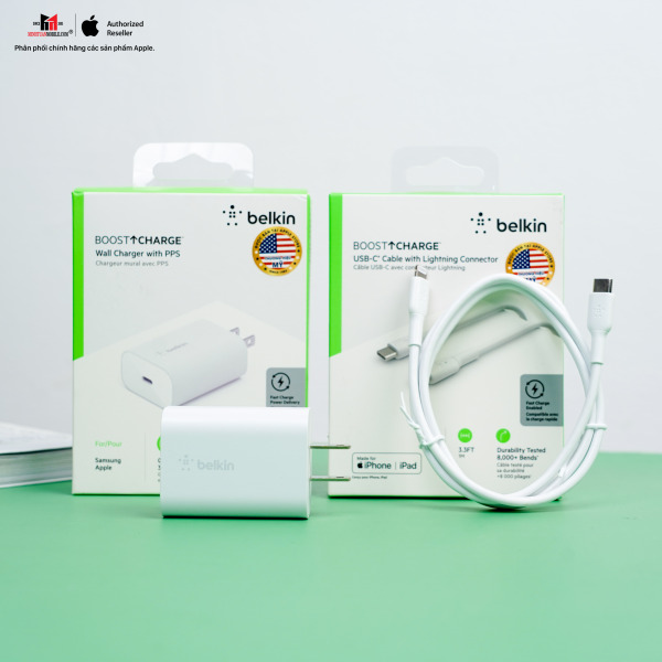 Cáp Type-C to Lightning Belkin 30W vỏ nhựa 1M-CAA003BT1MBK-19