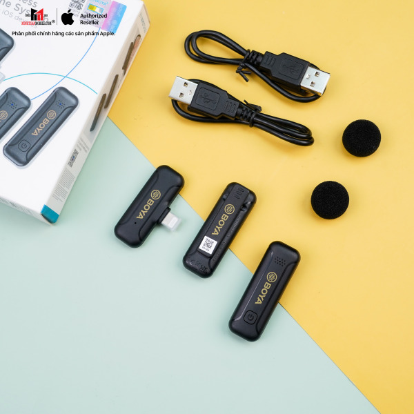 Micro không dây Boya kết nối qua cổng Lightning-WM3T2-D2-15