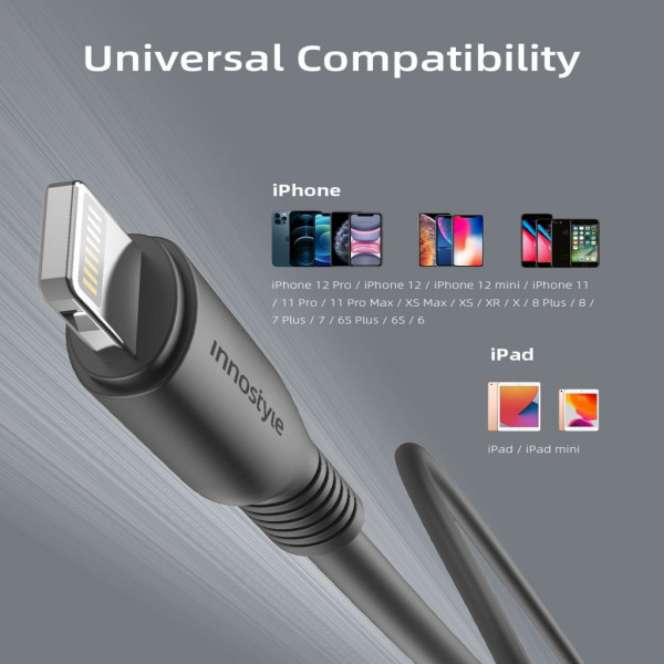 Cáp USB-A to Lightning Innostyle Jazzy MFi 1.5M JIAL150-JIAL150LBL-4