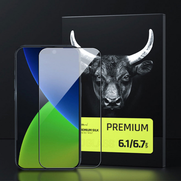 Bộ dán + Tool hỗ trợ dán cường lực iPhone 14 13 13 Pro Mipow Kingbull Premium Silk HD (2.7D)-BJ401-2