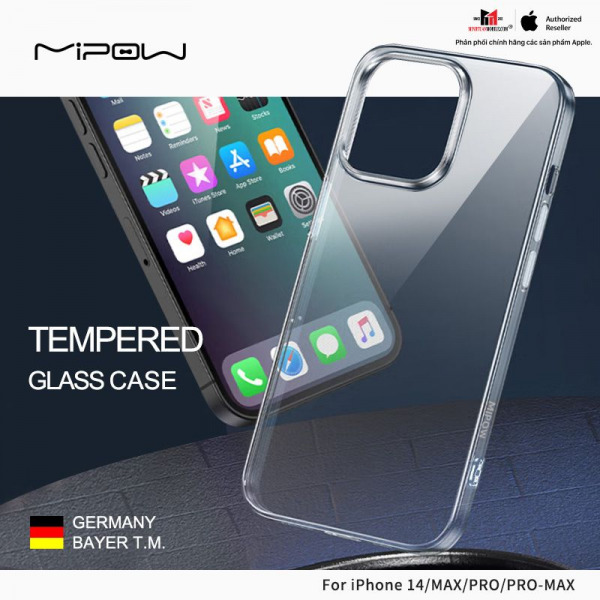 Ốp lưng iPhone 14 Pro Mipow Tempered Glass Transparent-PS36CR-4