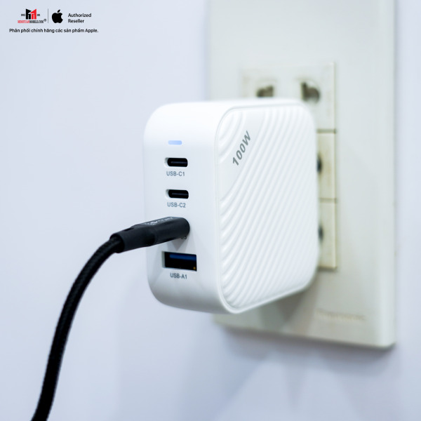 Cốc sạc nhanh Mazer 100W Infinite Boost SuperMINI GaN Wall Charger-MGAN100WWH-17