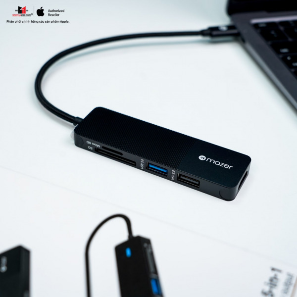 Hub chuyển đổi Mazer 5 in 1 Type-C Infinite.Multimedia Pro MULTI7001C-MUC2MULTI7001CBK-6
