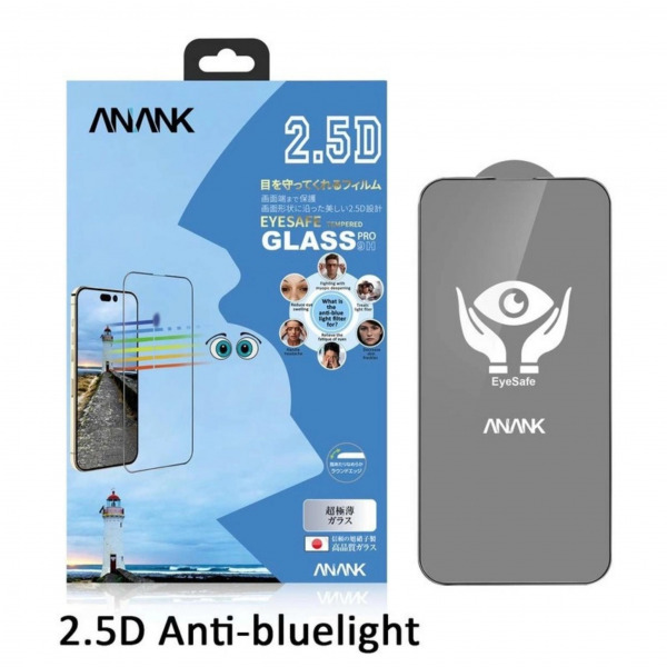 Cường lực chống ánh sáng xanh iPhone 14 Pro ANANK (viền đen)-93900065-6