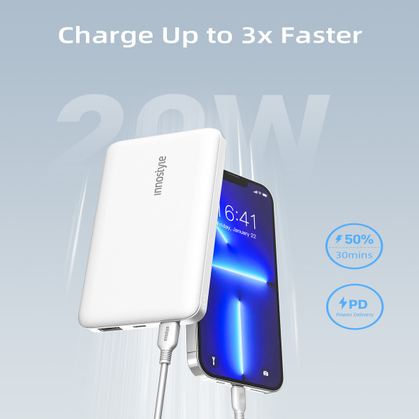 Pin sạc dự phòng Innostyle PowerMax 10.000 mAh 20W PD QC 3.0 IP20PD-IP20PDBLK-5