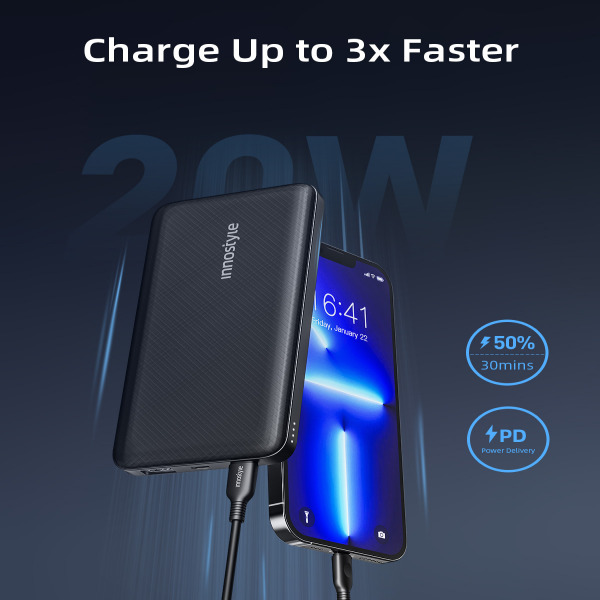 Pin sạc dự phòng Innostyle PowerMax 10.000 mAh 20W PD QC 3.0 IP20PD-IP20PDBLK-7