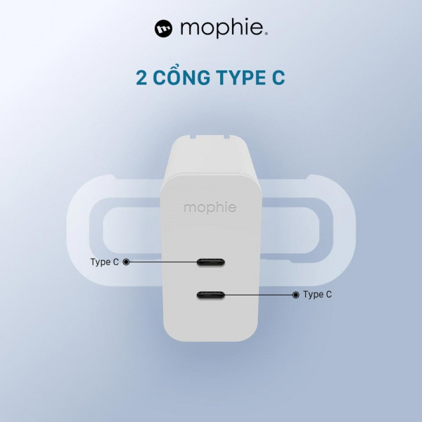 Cốc sạc nhanh Mophie 67W 2 cổng Type-C GaN-409909357-5