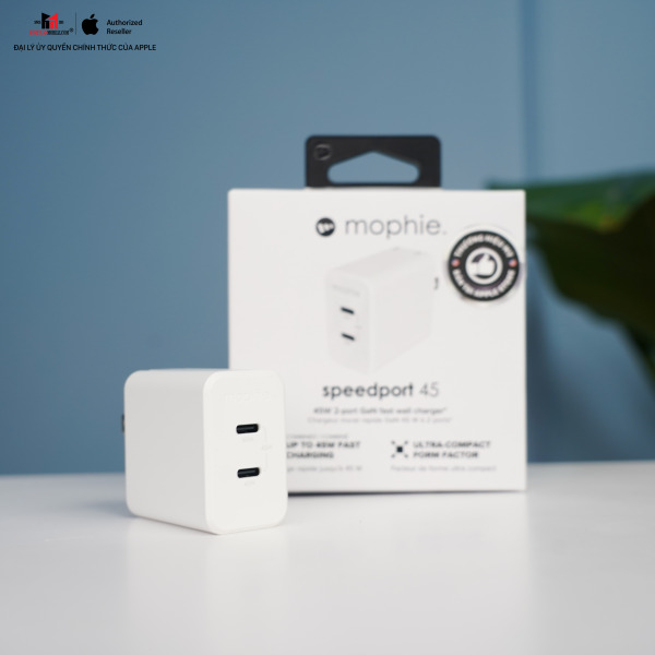 Cốc sạc nhanh Mophie 45W 2 cổng Type-C GaN-409909356-7