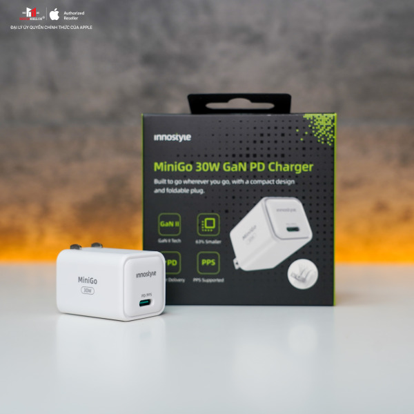 Cốc sạc nhanh Innostyle 30W Minigo GaN II PD PPS IC30G-IC30GWHT-9