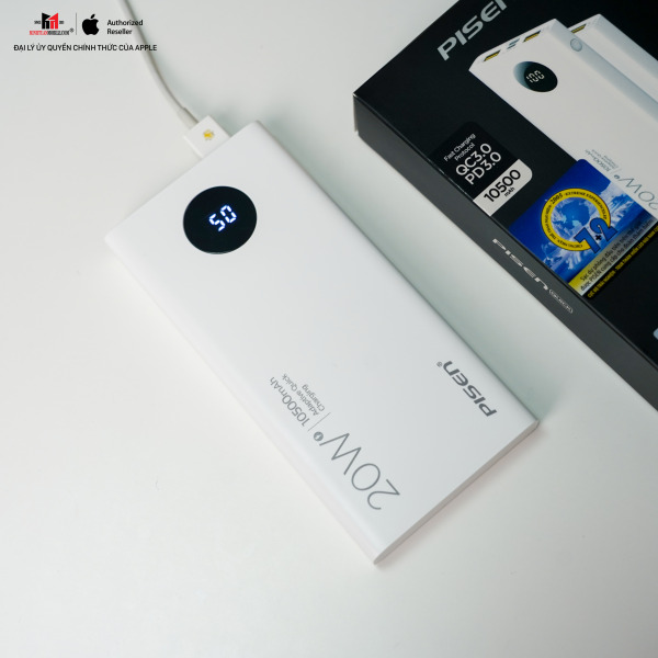 Pin sạc dự phòng Pisen 10.500 mAh 20W QUICK PowerU LED Ultra-TSD306WT-10