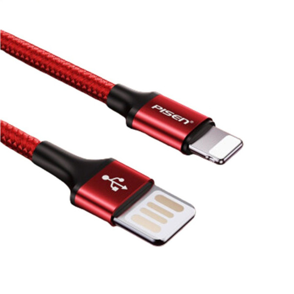 Cáp USB-A to Lightning Pisen Double Side Braided 250mm AL07-AL07250-2