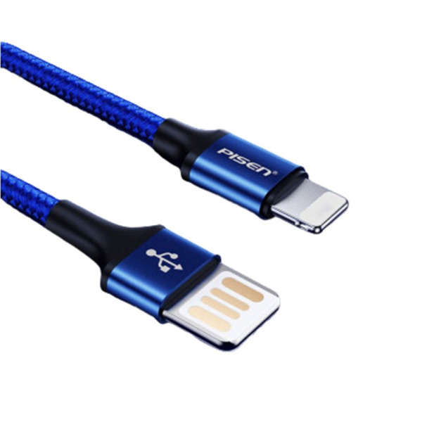 Cáp USB-A to Lightning Pisen Double Side Braided 250mm AL07-AL07250-3