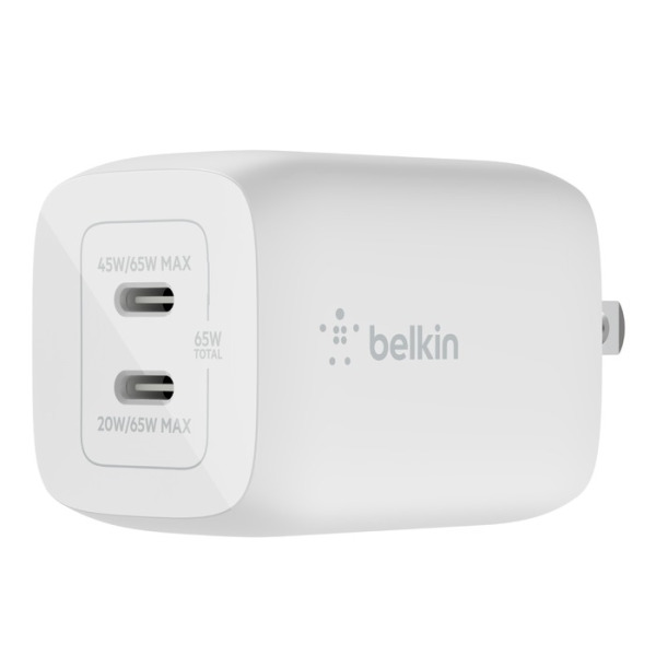 Cốc sạc nhanh 2 cổng Belkin 65W Type-C PD PPS GaN-WCH013DQWH-2