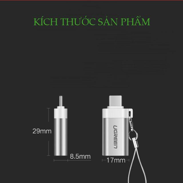 Đầu chuyển đổi Type-C sang USB-A 3.0 Ugreen US270-US270-50283-4