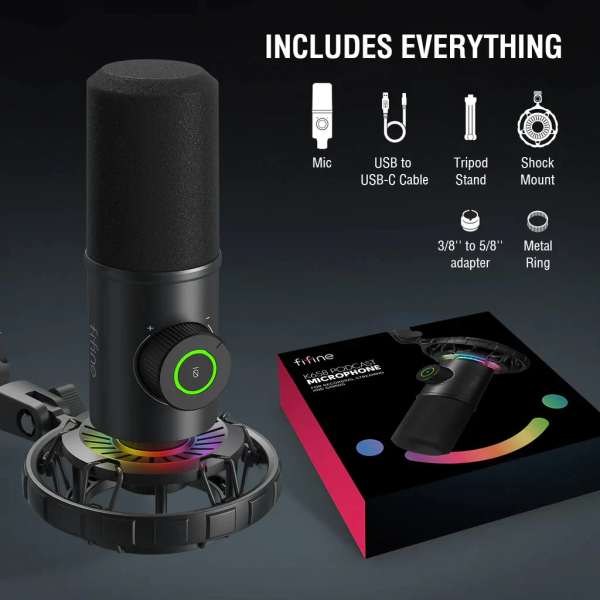Mic thu âm FIFINE K658 RGB cho Máy Tính PC-K658-6