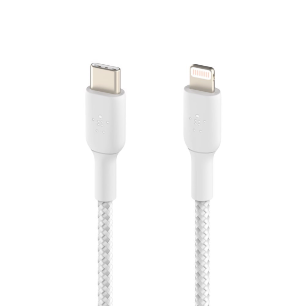 Cáp Type-C to Lightning Belkin 30W vỏ dù 1M-CAA004BT1MWH-4
