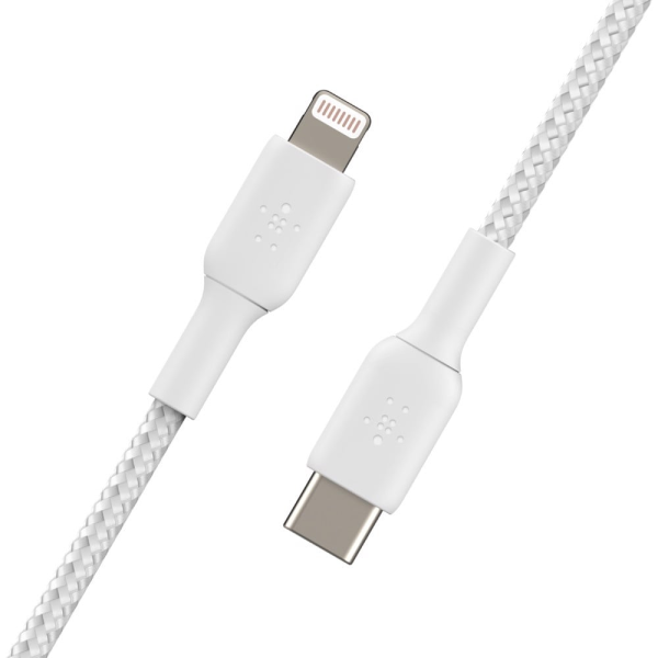 Cáp Type-C to Lightning Belkin 30W vỏ dù 1M-CAA004BT1MWH-6