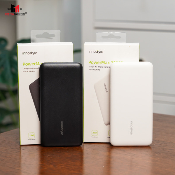Pin sạc dự phòng Innostyle PowerMax 10.000 mAh 20W PD QC 3.0 IP20PD-IP20PDBLK-15