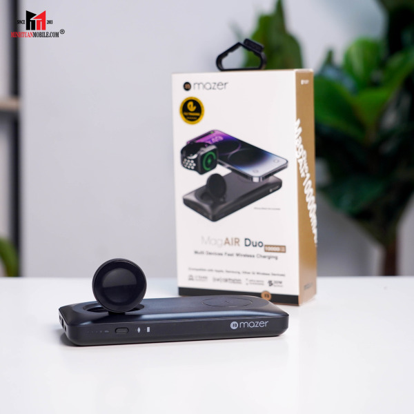 Pin dự phòng Mazer MagAir14 DUO MagSafe 15W 10.000 mAh-MMAGAIR14DUOBK-8