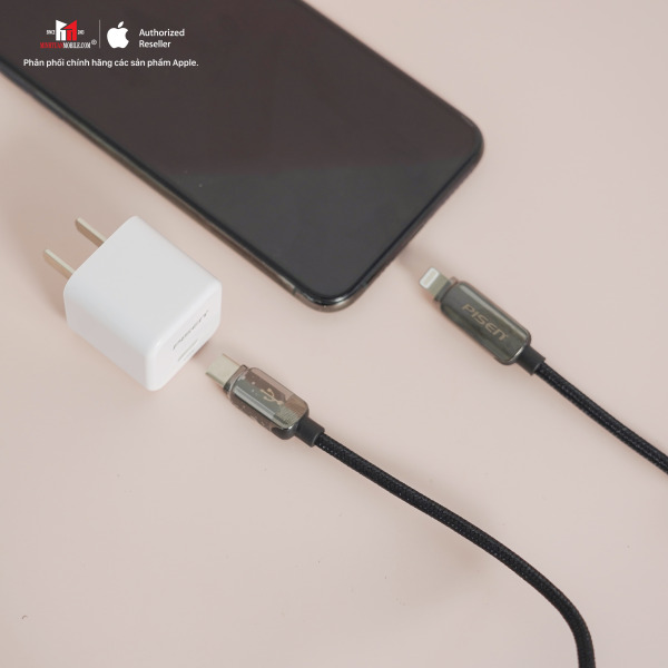 Cáp Type-C to Lightning Pisen đo công suất sạc 2m-CLPD032000BK-7