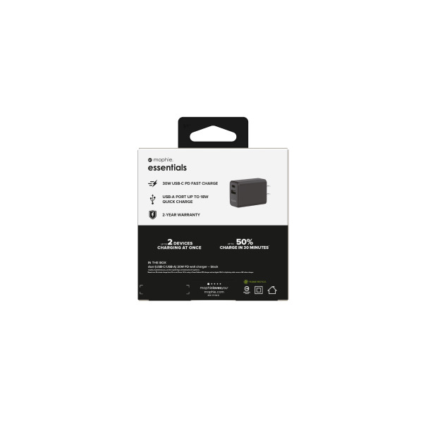 Cốc sạc nhanh 2 cổng Mophie Essentials PD 30W 1A1C-409912219-6