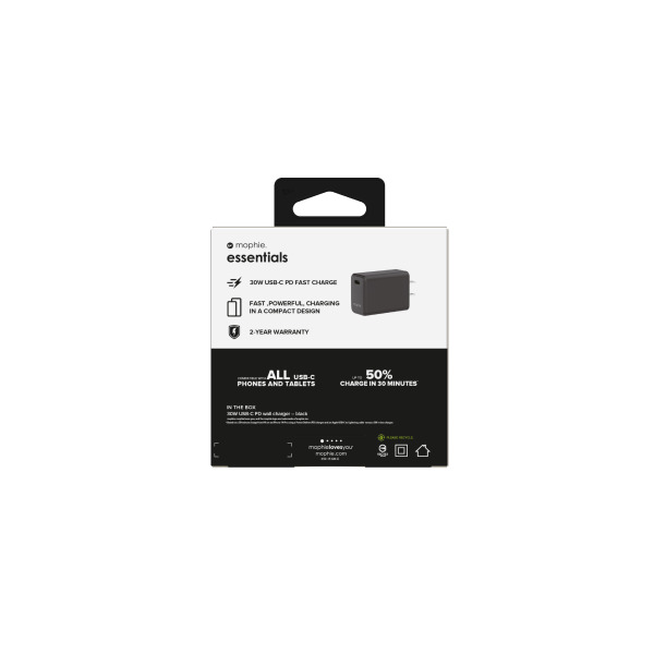 Cốc sạc nhanh Mophie Essentials 30W Type-C PD 1C-409912203-4