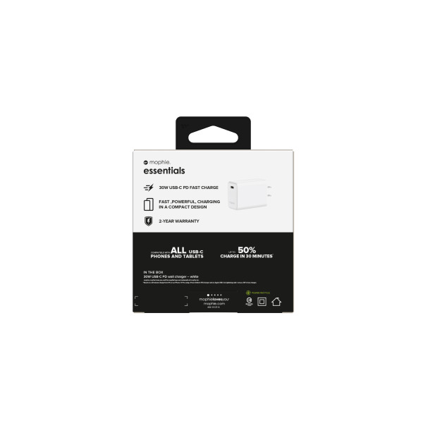 Cốc sạc nhanh Mophie Essentials 30W Type-C PD 1C-409912203-5