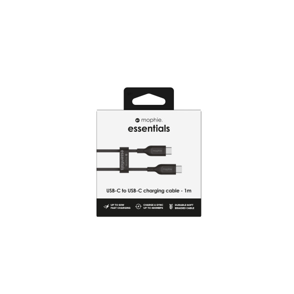 Cáp Type-C to Type-C Mophie Essentials 60W 1M-409912236-3