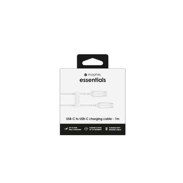 Cáp Type-C to Type-C Mophie Essentials 60W 1M-409912236-5