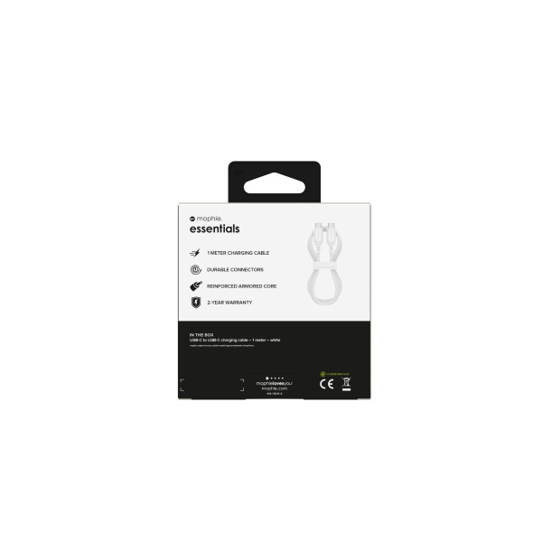Cáp Type-C to Type-C Mophie Essentials 60W 1M-409912236-6