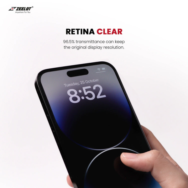 Cường lực iPhone 15 Pro Zeelot Solidsleek Retina Clear-17535-3