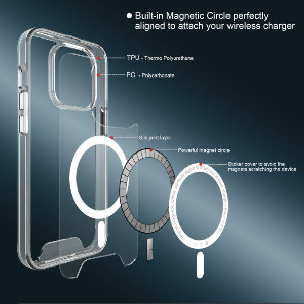 Ốp lưng Magsafe iPhone 15 Pro Max Jinya Crystal Clear-JA6523-2