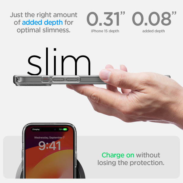 Ốp lưng iPhone 15 Spigen Ultra Hybrid Crystal Clear-ACS06793-3