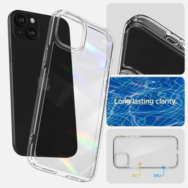 Ốp lưng iPhone 15 Spigen Ultra Hybrid Crystal Clear-ACS06793-5