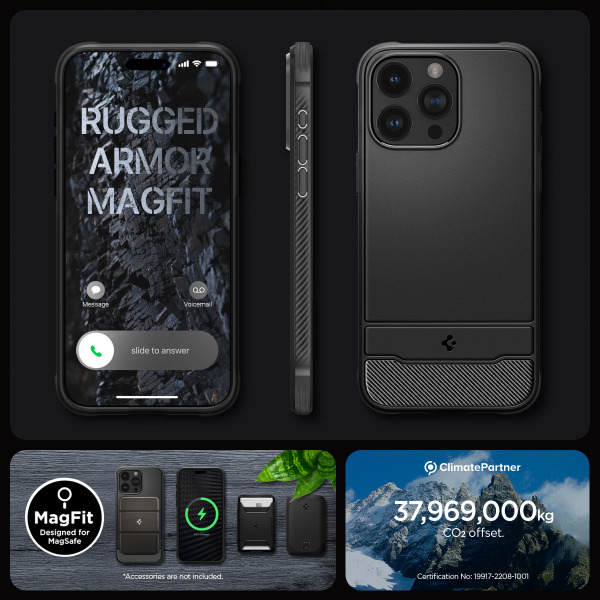 Ốp lưng Magsafe iPhone 15 Pro Spigen Rugged Armor Matte-ACS06703-15