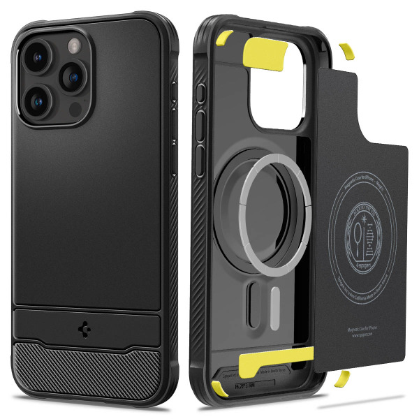Ốp lưng Magsafe iPhone 15 Pro Spigen Rugged Armor Matte-ACS06703-17